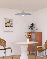Nouvelle lampe suspendue acoustique en feutre gris à économie d'énergie, angle de faisceau de 360°, taille moyenne, pour éclairage de plafond de maison, bureau, restaurant