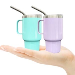 Vaso de Acero Inoxidable para Sublimación, Color Macaron, 3oz, Mini Vaso con Asa para Bebidas - Product Image 2
