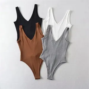 Women's Sleeveless Sportswear Compression Adult Cotton Jumpsuit