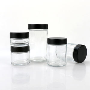 Vente en gros de pots en verre transparents ronds de 2 oz (60 ml) pour cosmétiques, emballages de fleurs, avec couvercles à l'épreuve des enfants - Product Image 2