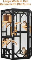 Enclos extérieur de luxe pour chat en bois de sapin, cage à chat en fil métallique, plateformes en bois à plusieurs niveaux, portes d'accès verrouillables, grand enclos de jeu pour chat