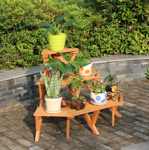 Soporte <span class=keywords><strong>de</strong></span> <span class=keywords><strong>Madera</strong></span> Ecológico Tradicional Industrial para Plantas, Estante <span class=keywords><strong>de</strong></span> Jardín <span class=keywords><strong>de</strong></span> Múltiples Niveles, Exhibidor <span class=keywords><strong>de</strong></span> Macetas - Product Image 4