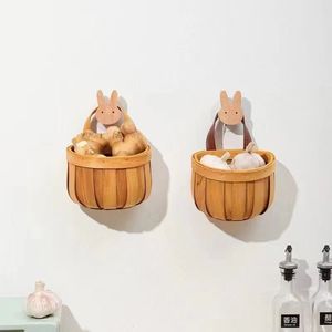 Panier mural en bois tissé à la main pour le stockage des légumes, des fruits, des pommes de terre, des œufs, du gingembre, de l'ail, de l'oignon - Product Image 4