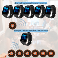 Système d'appel de serveur 15 boutons d'appel de table 2 montres Pager Buzzer sans fil Restaurant Hôtel Bar Système d'appel pour le client