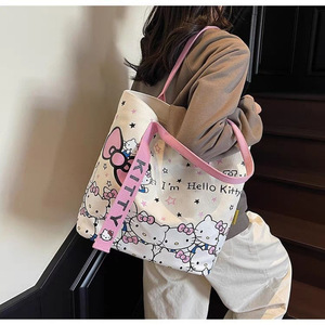 Large Capacity Cute Tote <strong>Bag</strong> for Women Fashionable <strong>Cartoon</strong> Design Versatile Single Shoulder Canvas <strong>Bag</strong> Zipper Closure - Product Image 6