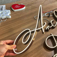 Mini-lettres lumineuses en acrylique 3D stéréoscopiques, personnalisables pour studio privé, petit magasin, logo, enseigne stéréoscopique