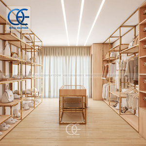 Interiores de <span class=keywords><strong>boutique</strong></span> sostenibles Equipo de tienda de ropa Estantes de ropa Estante y estante de exhibición de ropa - Product Image 2