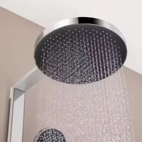 Système de douche thermostatique de luxe en acier inoxydable poli en cuivre ensemble de salle de bain chaud et froid pommeau de douche thermostatique à jet doux