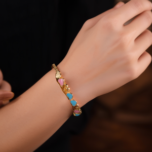 Bracelet tendance en acier inoxydable 316L plaqué or PVD, design cœur, pour femme, accessoire de bijouterie - Product Image 3