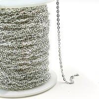 Chaînes plates en argent sterling 925 en gros pour la fabrication de bijoux et bracelets DIY