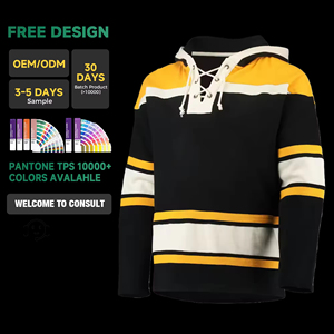 เสื้อฮอกกี้น้ำแข็งแบบสั่งทำพิเศษ พิมพ์ลายแบบซับลิเมชั่น รับผลิตแบบ OEM & ODM ชุดยูนิฟอร์มฮอกกี้น้ำแข็ง ชุดฮอกกี้สนาม เสื้อฮู้ดดี้ ชุดฝึกซ้อมฮอกกี้น้ำแข็ง - Product Image 1