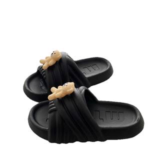 Sandales pour femmes en cuir véritable, style plage américain, motif géométrique intemporel, semelle épaisse et amortissante - Product Image 1