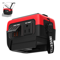 Inverter Gelombang Sinus Murni Fase Tunggal 240W 3 Port USB QC Ringan Pengisi Daya Cepat 7A 120V AC 600LM LED Laptop Baterai 18V