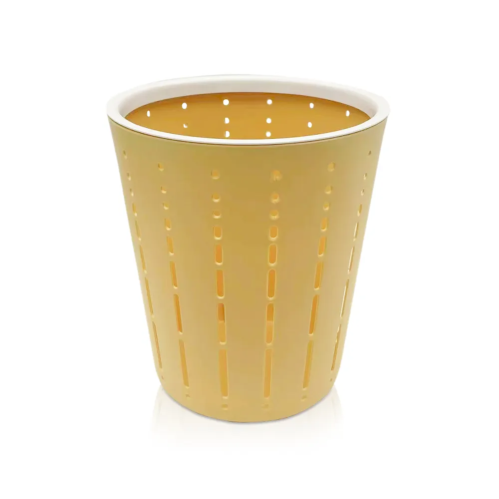 New Round Hollow Plastic Waste Garbage Bin Lidless Waste Paper Basket For Home