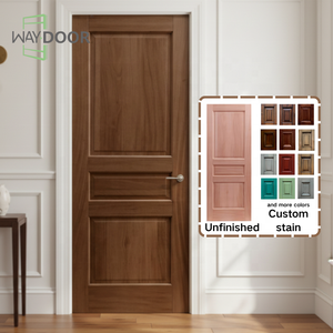 <span class=keywords><strong>Porte</strong></span> Interne in Legno Grezzo di Mogano Africano Massiccio, Personalizzabili, a 3 Pannelli, per Case - Product Image 2