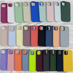 Capa de silicone líquido para celular, capinha protetora macia original e com logotipo para iphone 12 pro max 11 13 14 plus