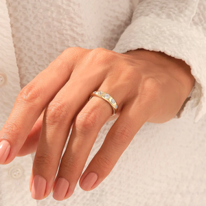 แหวนแต่งงานหรูหราสำหรับทั้งชายและหญิง ประดับเพชรแล็บโกรว์วิบวับ ตัวเรือนทองคำวินเทจ พร้อมใบรับรอง สำหรับงานหมั้นและวันครบรอบ - Product Image 4