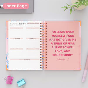 2026 2027 stampa personalizzata Logo gratitudine manifestazione salute mentale donne preghiera Planner diario taccuino con scatola - Product Image 5