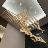 Lustre LED moderne de grande taille pour décoration intérieure, suspension pour hôtel, villa, escalier, luxe, pour hall d'entrée, restaurant