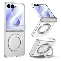 Coque de téléphone à support magnétique puissant 360° de haute qualité pour Samsung Z Flip 7 6 5 4 3 8 avec écran en verre trempé et protection anti-jaunissement de la charnière