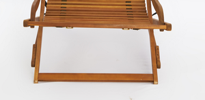 Tumbona de madera maciza de teca plegable compacta de estilo moderno, tumbona con acabado de Color Natural para uso en exteriores - Product Image 6