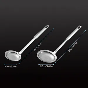 1PCS Long Handle Stainless Steel <b>Colander</b> Hangable Grease Filter Kitchen Accessories Mesh Oil <b>Strainer</b> Frying Filter <b>Colander</b> - Product Image 6