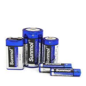 Sunmol bleu aluminium 1.5V 9V AA AAA taille C D piles robustes série de piles primaires Super Anti-fuite pour lampe torche - Product Image 1