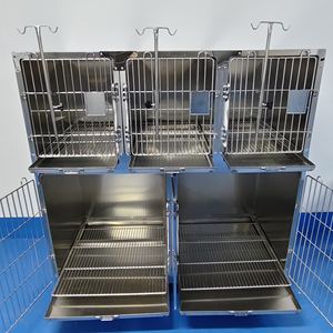 Cage multi-animaux à cloison amovible - Acier inoxydable 304 commercial, roues silencieuses, porte de cage autobloquante - Product Image 6