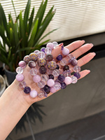 Bracelet en cristal naturel Sinyore Zichen Qimeng - Kunzite / Améthyste / Laque violette