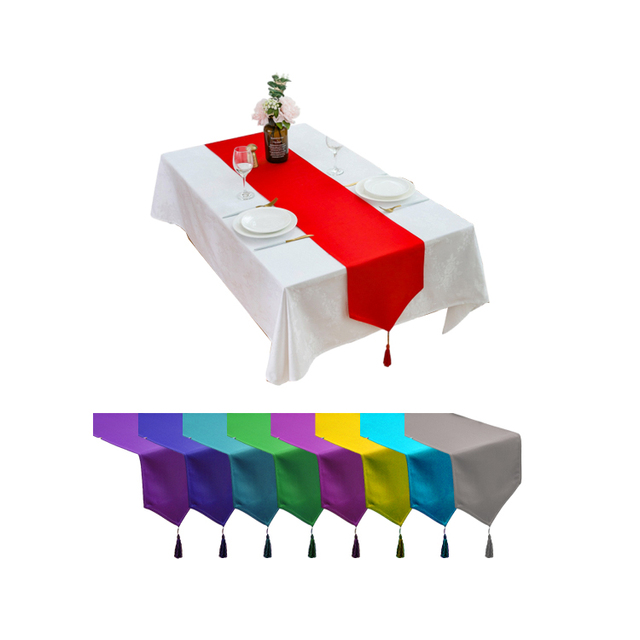 2023 Hot Selling Promotion Blue Table Runner Polyester Decoration Table Runner for Wedding