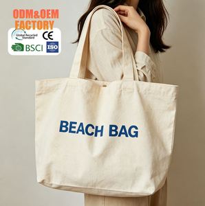 Sac fourre-tout en toile réutilisable et écologique de 12 oz avec fermeture éclair et motif lettres pour femme - Idéal pour la plage, les voyages, le supermarché et la vie quotidienne - Product Image 1