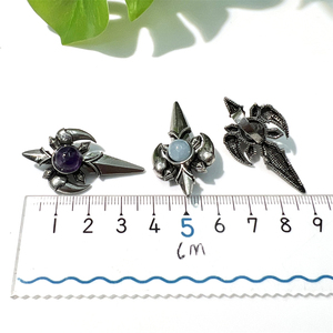 Gioielli con ciondolo croce retrò stile Punk pietre naturali Charoite <span class=keywords><strong>acquamarina</strong></span> moda gotico croce spada Charms per <span class=keywords><strong>collana</strong></span> da uomo - Product Image 4