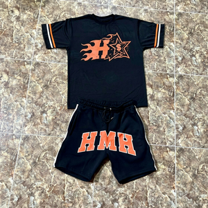 Conjunto de Dos Piezas de Ropa Urbana Casual de Verano para Hombre con Logotipo Personalizado, Camisetas y Pantalones Cortos Deportivos Estampados - Product Image 3