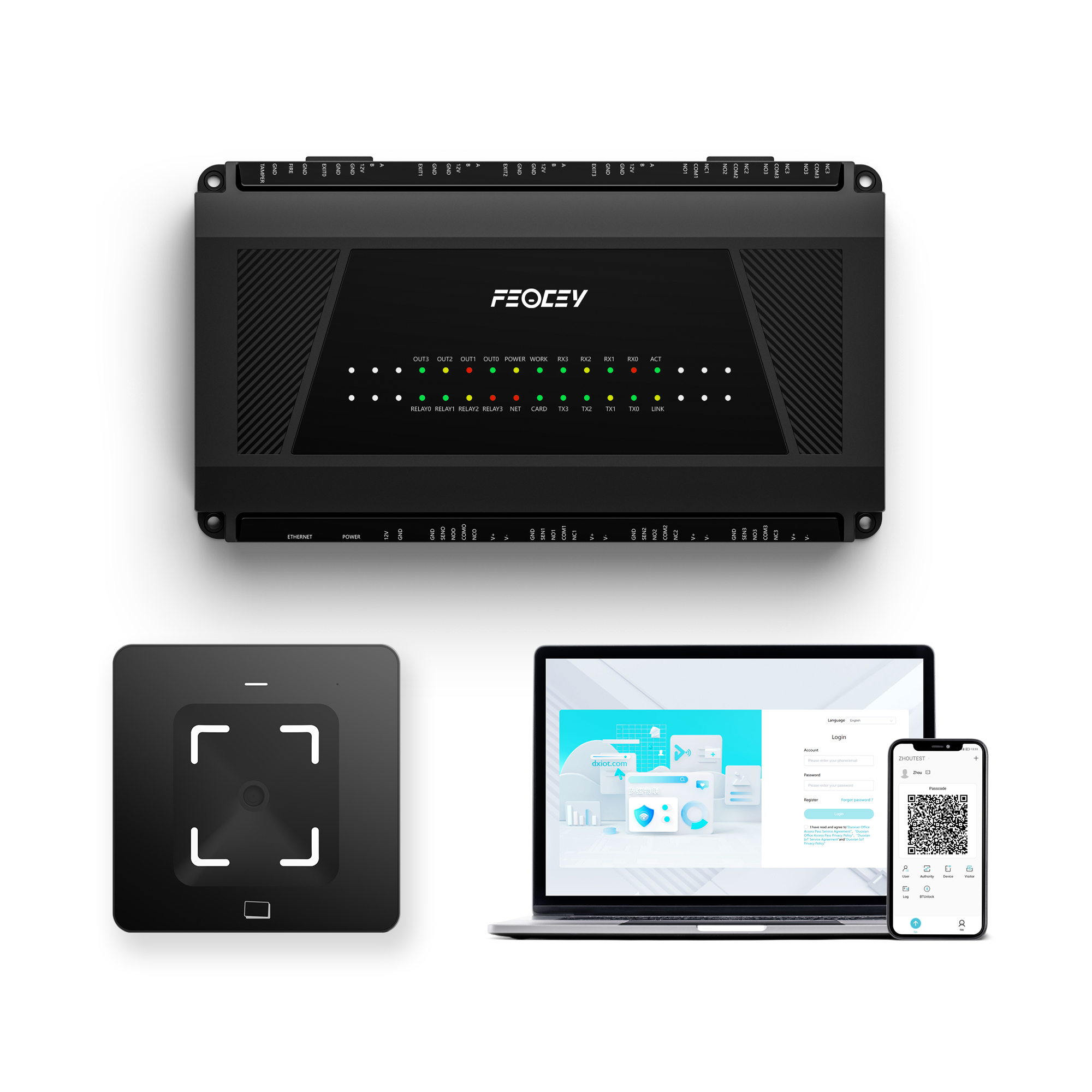 Feocey FCC4904 Smart Access Control Panel System TCP/IP Network Access Controller with RFID Card PC Control for Four Doors · image 2
