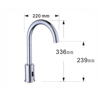 Robinet de lavabo automatique sans contact en laiton chromé, alimenté par piles, moderne, pour hôtel, école, hôpital, toilettes publiques