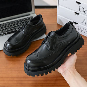 รองเท้าลำลองแบบแพลตฟอร์ม สไตล์อังกฤษแบบคัตเอาท์ รองเท้าลำลองผู้ชายสำหรับฤดูร้อน รองเท้าชุดเจ้าบ่าวสำหรับงานแต่งงาน - Product Image 5