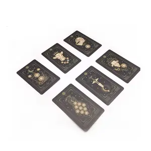 Impresión de Tarot dorado con bordes dorados, oráculo, Cartas inspiradoras, cubierta de reafirmante positivo, tarjeta de Tarot personalizada con guía