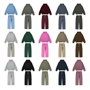 QianXi 2026 Winter Men's Hooded Fleece Sweatshirt &amp; Sweatpants Set 350g Polyester/Cotton Breathable Streetwear Trousers For Men - Product Image 6
