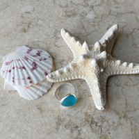 Été plage voyage forme organique larme mer verre vie en vrac argent ornements bijoux breloques anneaux