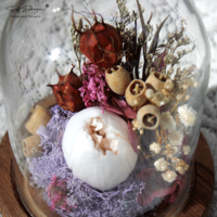 Nouvelles idées de produits 2023 fleurs décoratives naturel véritable fleur sèche rose éternelle fleur préservée dans un dôme en verre pour cadeau de luxe