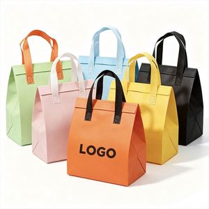 Sac isotherme personnalisé grand format en non-tissé, avec logo, en tissu Ripstop et feuille d'aluminium – Sac à déjeuner mignon pour les courses avec poignée - Product Image 2