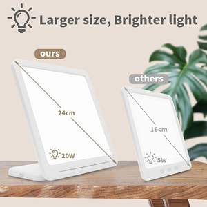 Boîte de commutation à bouton 10000 <span class=keywords><strong>Lux</strong></span> Portable lumière du jour <span class=keywords><strong>lampe</strong></span> à LED <span class=keywords><strong>lampe</strong></span> de <span class=keywords><strong>luminothérapie</strong></span> pour usage de bureau traitement de la dépression affective saisonnière - Product Image 4