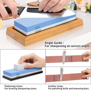 Pierres à aiguiser 2 en 1, en <span class=keywords><strong>pierre</strong></span> à aiguiser de couteaux, japonaise, Premium, 400/1000 3000/8000 - Product Image 2