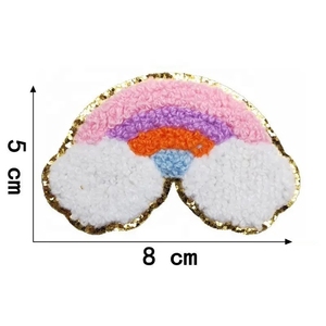 All'ingrosso 8CM arcobaleno colorato ciniglia Patch unicorno ferro su cucire su <span class=keywords><strong>applique</strong></span> per ricamo di illuminazione - Product Image 4