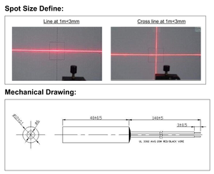 Yüksek güç D12x40mm açık 635nm 638nm 650nm 660nm kırmızı çizgi/çapraz çizgi lazer modülü 50mW/100mW/200mW sanayi lazer ekipmanları - Product Image 3