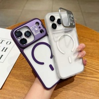 Étui de téléphone transparent magnétique avec protection d'objectif pour iPhone 17promax 16plus 15 14 13 12 11, coque arrière en acrylique transparente