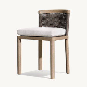 Sân vườn ngoài trời tếch bàn ghế đặt bên bờ biển khách sạn không thấm nước PE mây ghế gỗ Tếch - Product Image 6