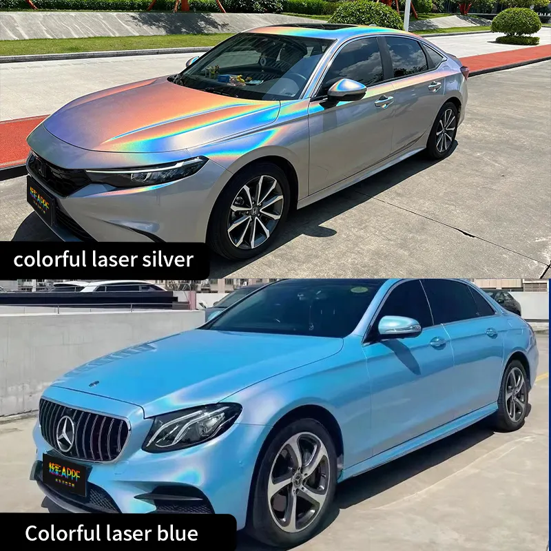 Vrij Van Bubbels Kleurverandering Film Kleurrijke Ppf Pvc Pet Vinyl Wrap Kleurrijke Laser Ppf Glossy Auto Wrap Voor Carrosserie