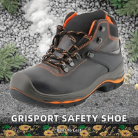 Chaussures de sécurité anti-impact à embout d'acier pour hommes, dessus en cuir véritable, semelle intermédiaire en caoutchouc, marron, taille 43 EU