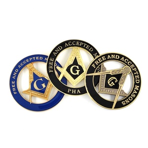 Dmsunen-bleu doré boussole <span class=keywords><strong>AF</strong></span> et AM, badge rond et carré de voiture - Product Image 2